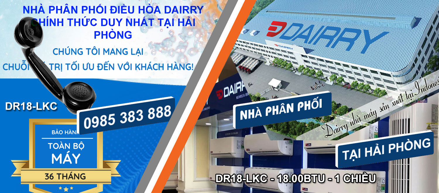 Dieu hoa Dairry DR18-LKC-18000BTU tai Hai Phong