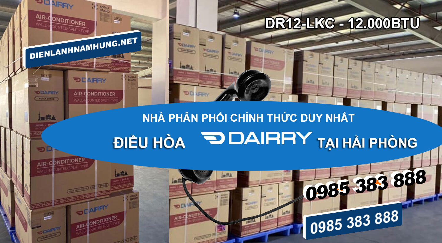 Nha phan phoi dieu hoa Dairry DR12-LKC tai Hai Phong